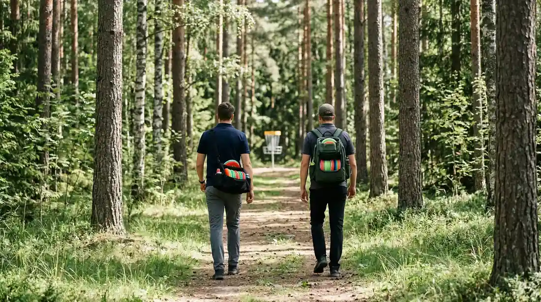Disc golf head-to-head duell mellan två spelare under turnering